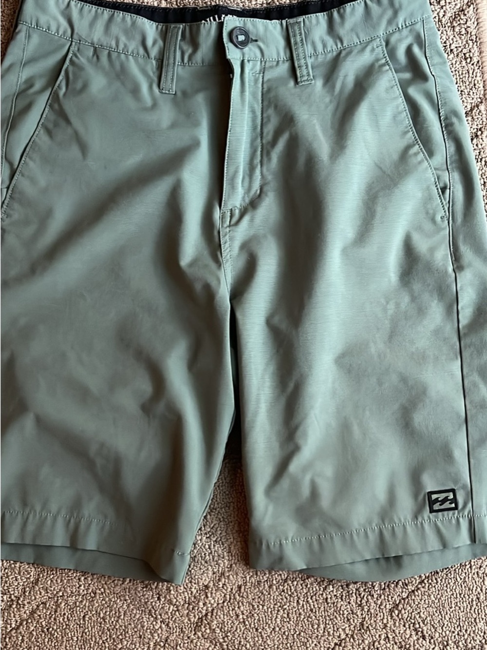 Billabong Men's Olive Green Flat Front Stretch Shorts